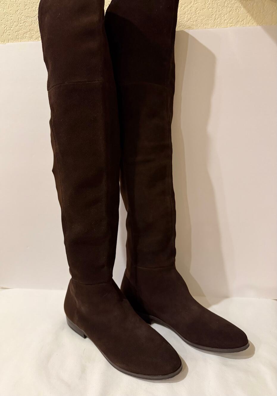Chinese Laundry Riley Brown Suede Over The Knee OTK Flat Riding Boots Sz 7 NIB